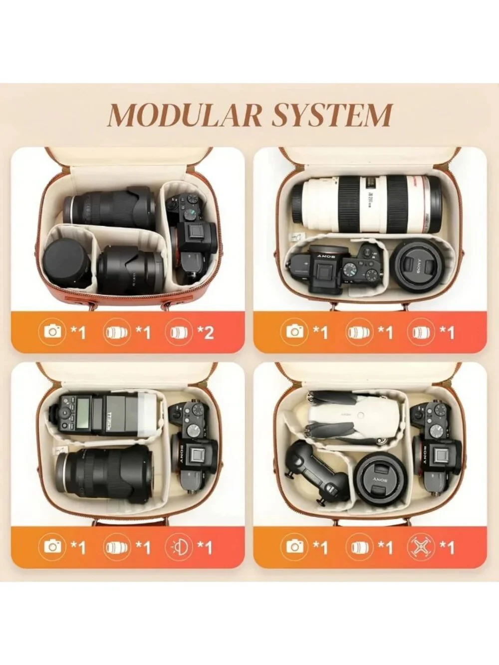 Waterproof Crossbody Camera Sling Bag for DSLR/SLR/Mirrorless - Shockproof, 4L